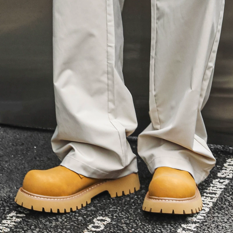 Большая кожаная обувь мужская повседневная обувь круглая английская мода мягкая кожа дышащая коммерция