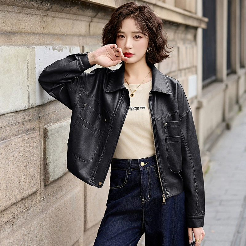 Spring branded fashionable jacket, genuine leather, 2025 years, western style