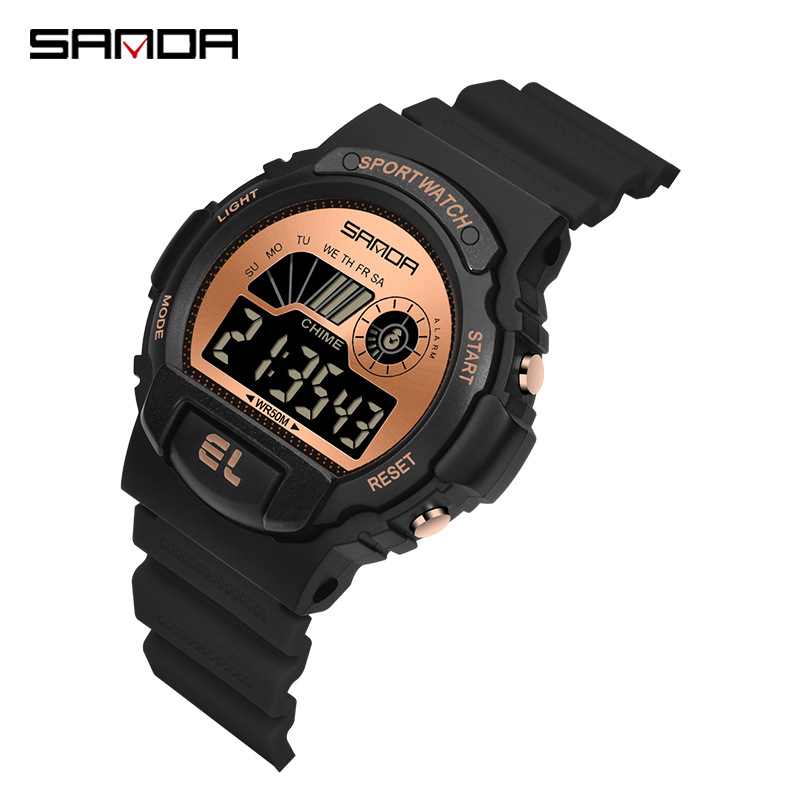 Sanda Watch Outdoor Sports Multifunctional Waterproof Electronic Watch Luminous Single Display Fashion Casual Digital Watch for Men and Women