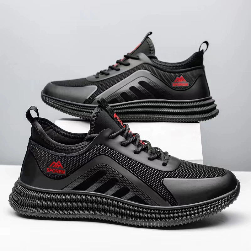 Мягкая подошва повседневная обувь мужская 2025 новая минималистская черная спортивная обувь дышащая нескользящая наружная обувь для мужчин трансграничная