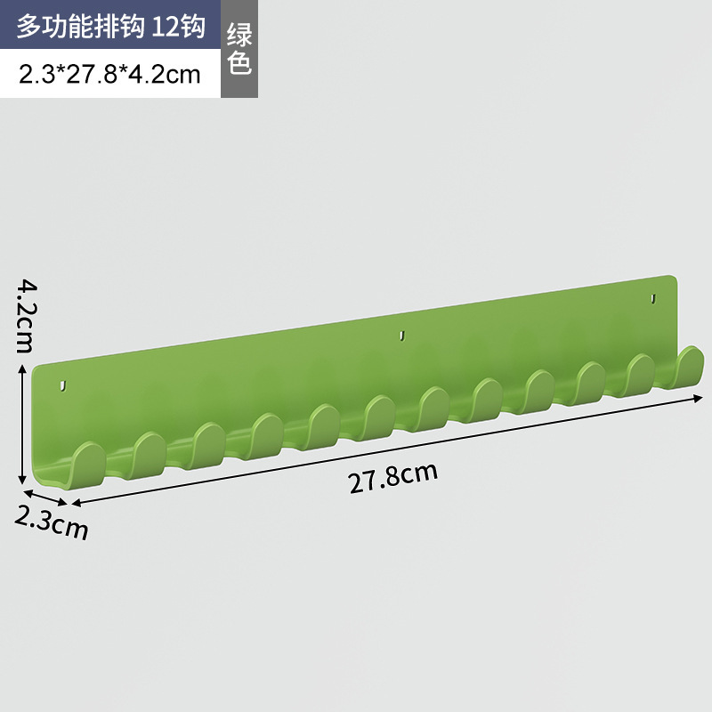 Gancho de fila multifuncional 12 ganchos-verde aguacate