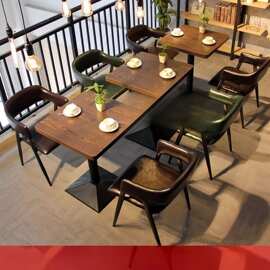 餐桌家用小户型出租房饭桌子简约洽谈桌饭店商用长方形餐桌椅组合