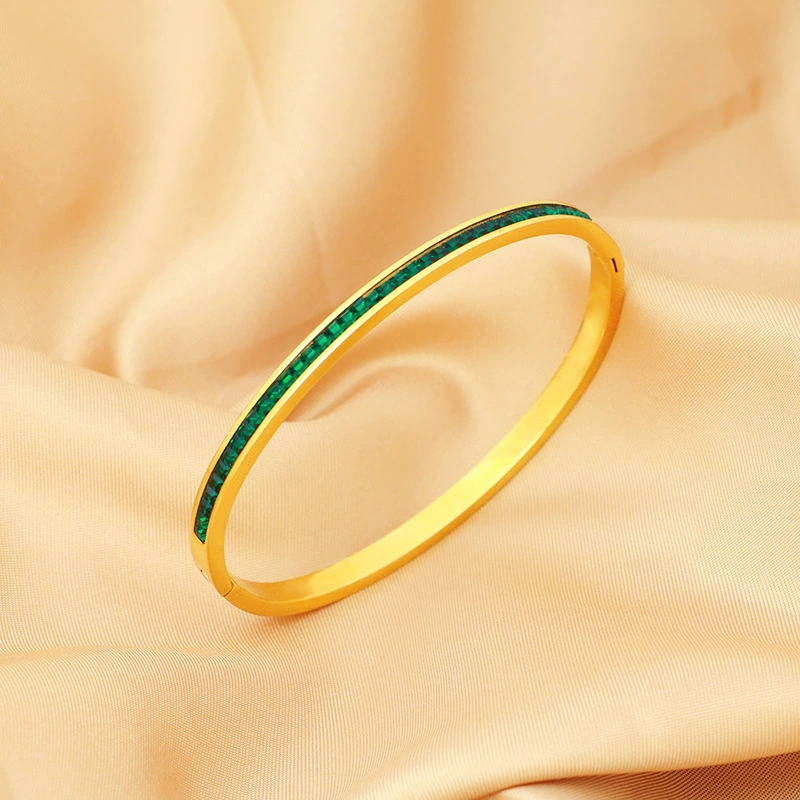 Маленькая изысканная брендовая женская bracelet из нержавеющей стали, не тускнеет, украшенный драгоценными камнями