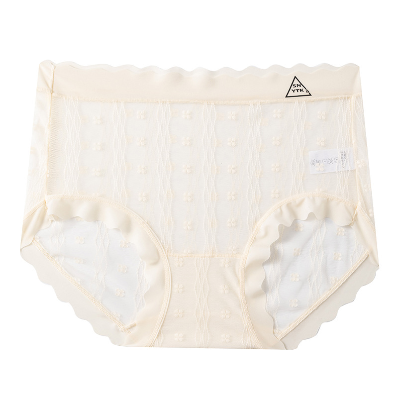 Encaje francés femenino sexy diseño transparente puro estilo 2024 nueva chica de cintura media refrescante en verano