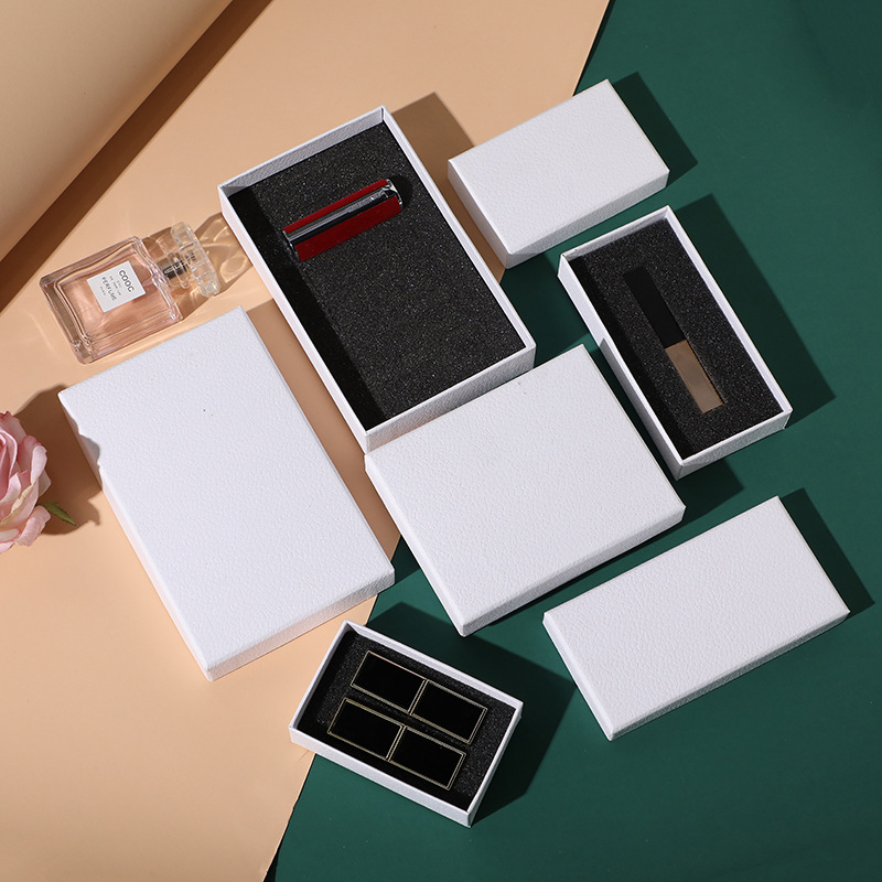 白色天地盖礼品盒 长方形化妆品口红香水礼物包装盒纸盒可印LOGO