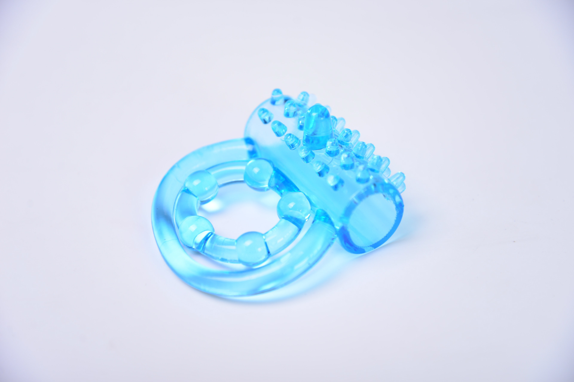 Concentric Double-Ring Vibrating Cock Ring, Textured TPE Delay Ring for Men — detail image 14