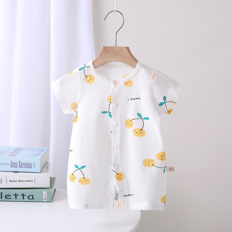 Category a Pure Cotton Summer Thin Baby Short-sleeved Jumpsuit 0-2 Years Old Boneless Harper Cartoon Short Climbing Clothes for Boys and Girls Category a Pure Cotton Summer Thin Baby Short-sleeved Jumpsuit 0-2 Years Old Boneless Harper Cartoon Short Climbing Clothes for Boys and Girls