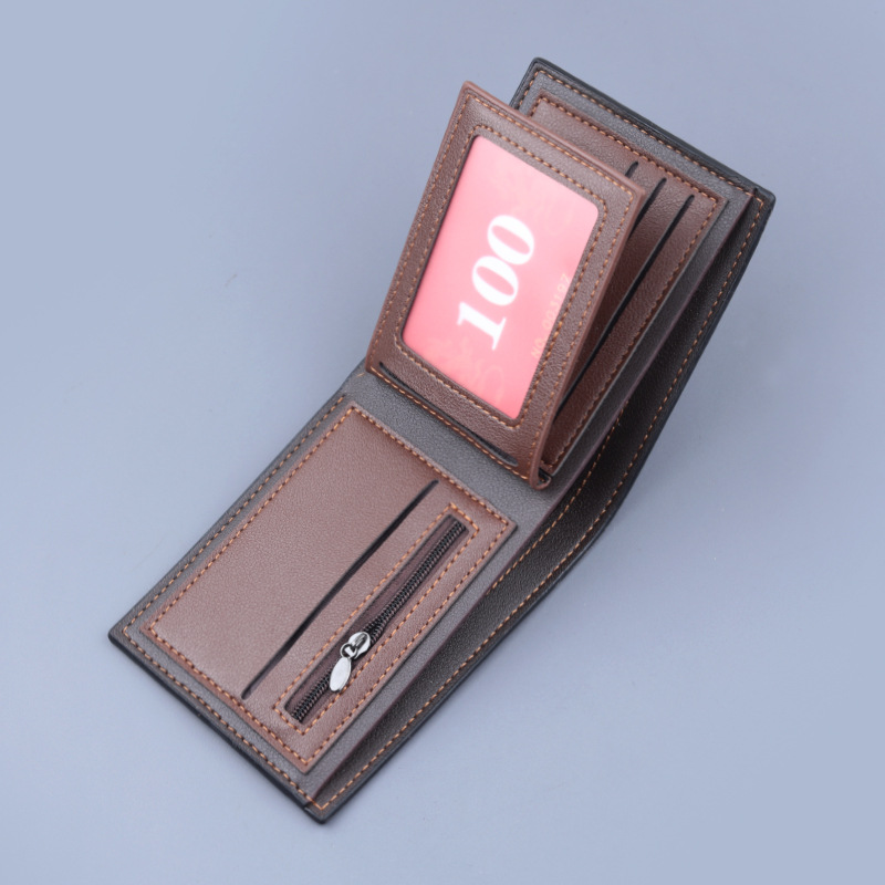 Cartera de lona de los hombres cartera de los hombres bolsa de tarjeta de billetera corta integrada titular de la tarjeta de los hombres clip corto Denim ultrafino hombres