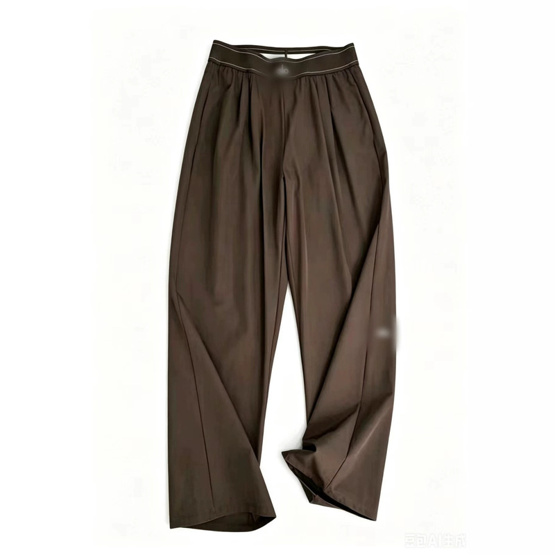 Summer Woven Casual Sports Wide-Leg Pants Quick-Dry High-Waisted Drapey Straight-Leg Pants