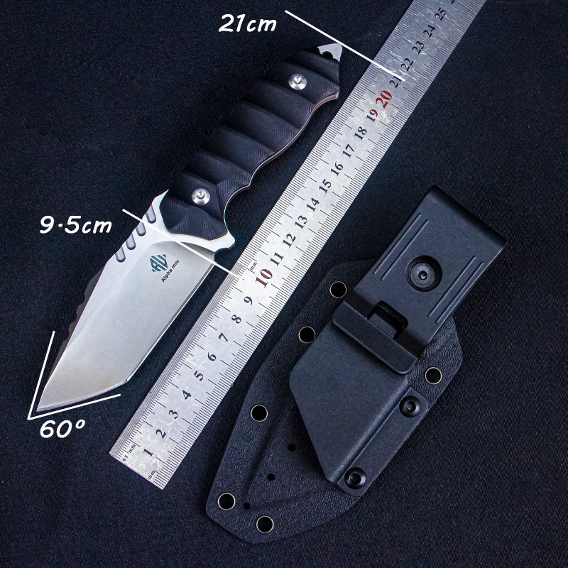 高碳钢刀身硬度达58-62HRC G10复合纤维手柄防滑抗腐蚀 丛林应急