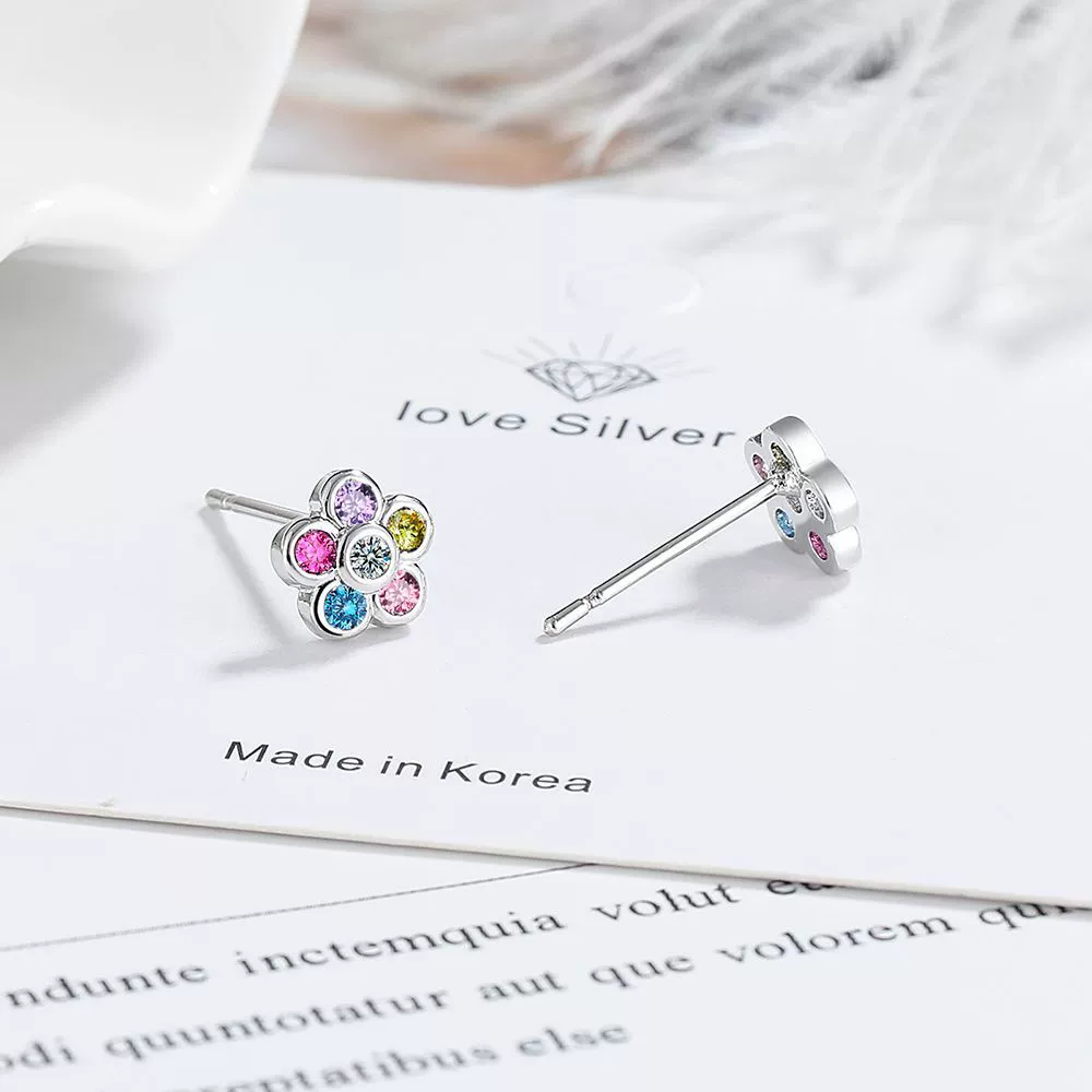 Радужные серьги, цирконий, Amazon, (跨境 торговля), европейский стиль
