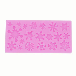 Christmas variety of snowflake collection decoration flip sugar cake silicone mold baking dry pace pattern biscuit mold