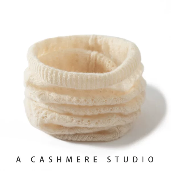 Lukaisha 100% Pure Cashmere Hollow-Out Pattern Neck Warmer Unisex Warm 2024 Autumn and Winter Cashmere
