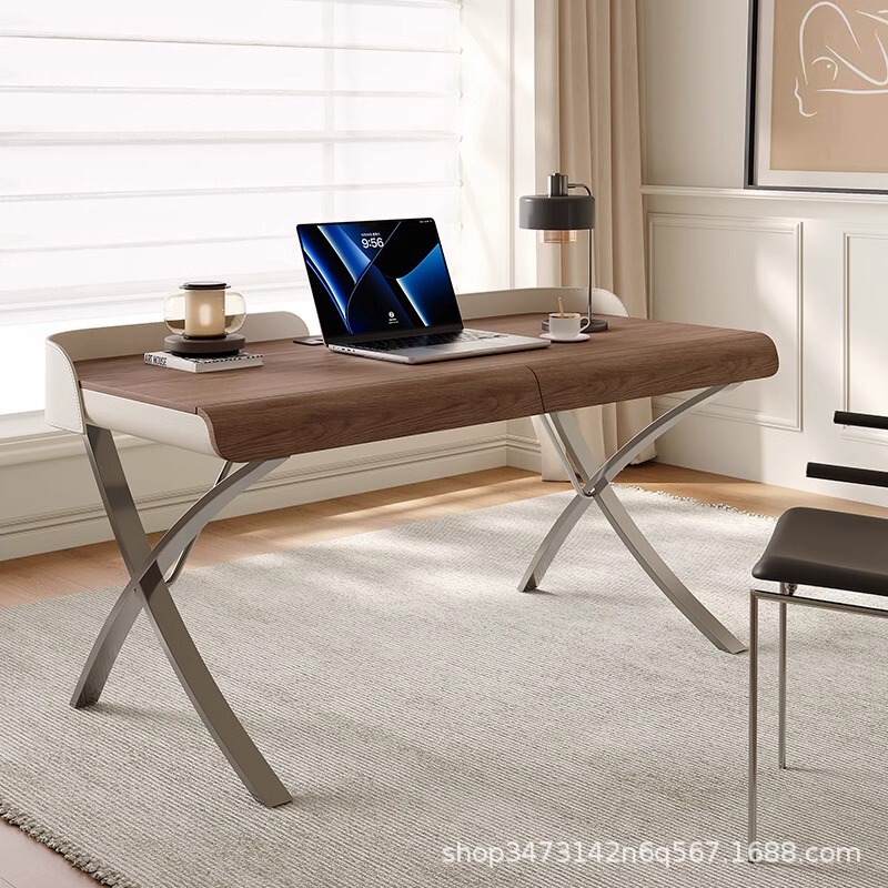Advanced Sense Desk Italian Minimalist Home Study Minimalist Office Desk Walnut Finish Modern Light Luxury Computer Desk Advanced Sense Desk Italian Minimalist Home Study Minimalist Office Desk Walnut Finish Modern Light Luxury Computer Desk