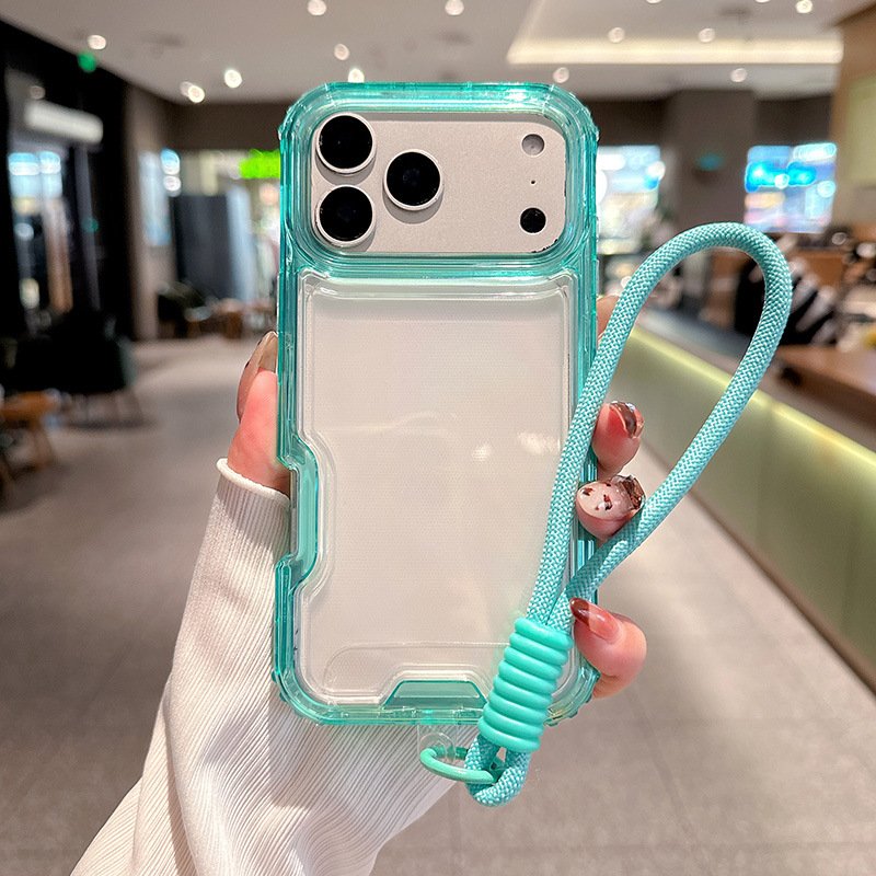 东南亚热销适用IP 17 Pro max缤纷三合一手机壳气囊360防摔配手绳