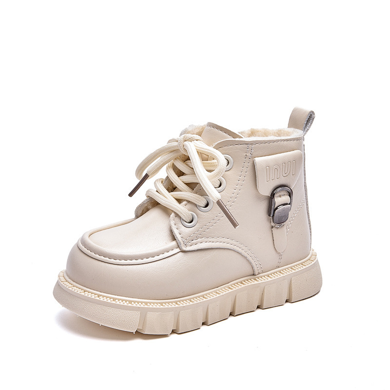 Autumn Winter Children's Snow Boots Fleece Lined Warm Cotton Shoes Boys Little Yellow Girls Big Cotton Martin Boots_voghion.com