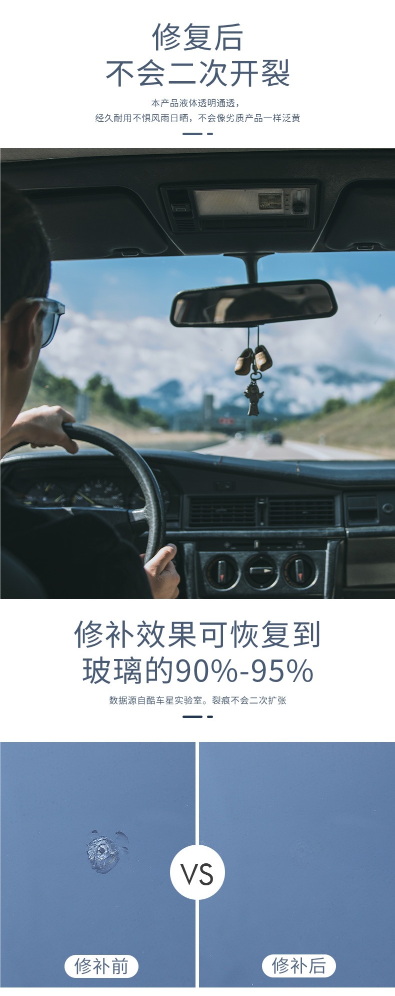 Car Front Windshield Crack Repair Liquid Traceless Glue Small Pit Crack Seam Reducing Agent Repair Tool