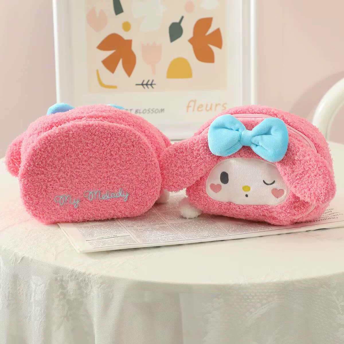 Мягкая косметичка Cinnamoroll, 20×14×9 см с зеркалом — милый органайзер