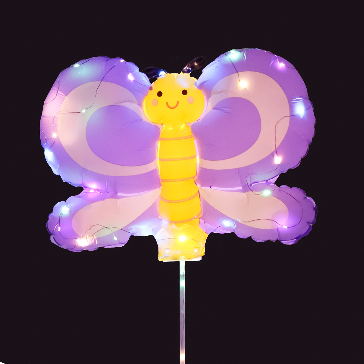 Clip luminoso globo clip de dibujos animados película de aluminio puesto de piso poste de remolque de mano globo mercado nocturno globo luminoso al por mayor