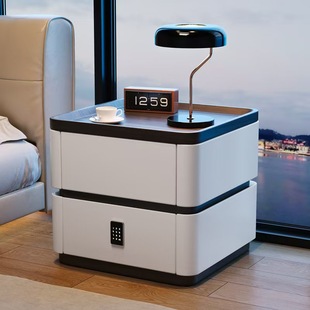 Smart Combination Lock Bedside Cabinet Large Capacity Household Bedroom Minimalist Storage Cabinet Advanced Sense Multifunctional Bedside Cabinet
