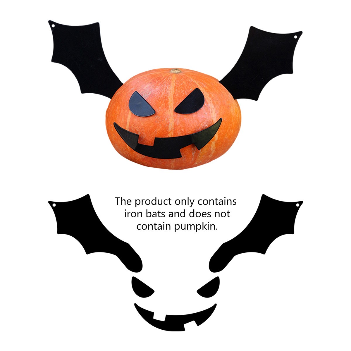 Halloween Decorative Iron Bat Plug-In Can Be Inserted into the Pumpkin. Halloween Party Funny Dress-Up Plug-In Is Now Available