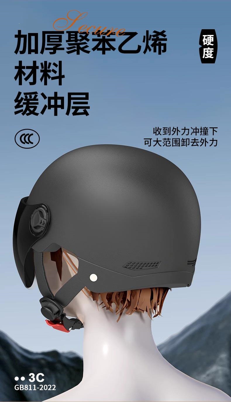 Four-Season Universal Ventilation New Certification 3C Safety Helmet Motorcycle Riding Electric Vehicle National Standard Summer Electric Vehicle Helmet for Men