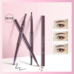 Triangular machete double-headed eyebrow pencil, natural and non-removing, waterproof and sweat-proof, rotating and thin, non-smudged, cross-border best-selling for beginners