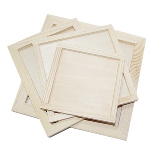 Multi-specification wooden picture frame DIY children's creative pine clay picture frame snowflake mud three-dimensional picture frame hanging