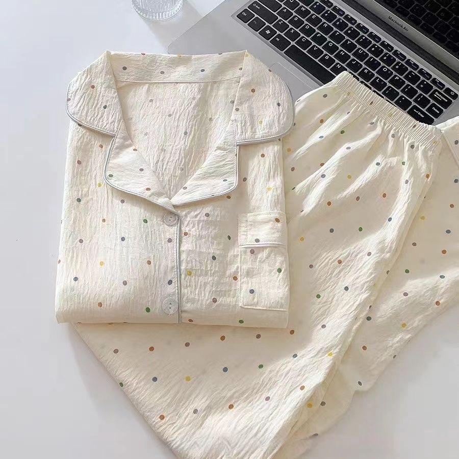 Nube de algodón pijama de mujer grande suelto pantalones cortos de mangas cortas de verano nuevo dormitorio se puede usar ropa para el hogar
