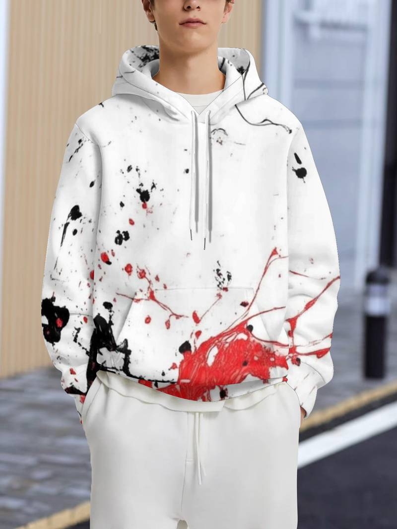 Sweat à capuche homme, pull imprimé numérique 3D, coupe ample, tendance et décontracté, veste chaude automne-hiver_voghion.com