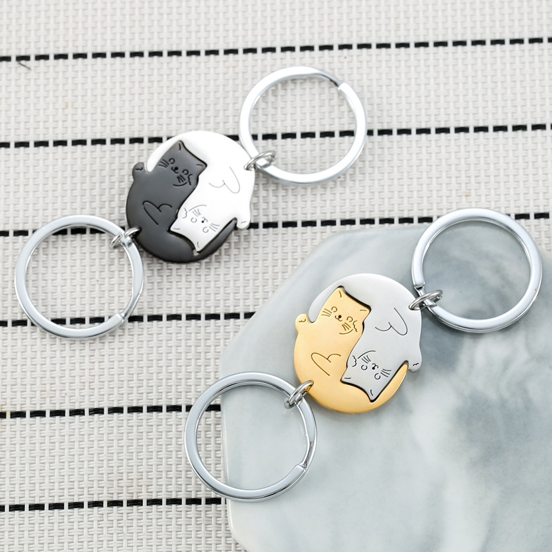 Estilo De Dibujos Animados Lindo Gato Acero Inoxidable 201 Día De San Valentín Unisexo Llaveros display picture 4