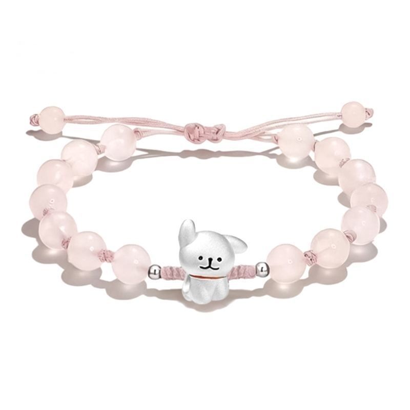 New trendy line puppy bracelet, sweet woven couple's niche wristband, Valentine's Day 520 cartoon gift