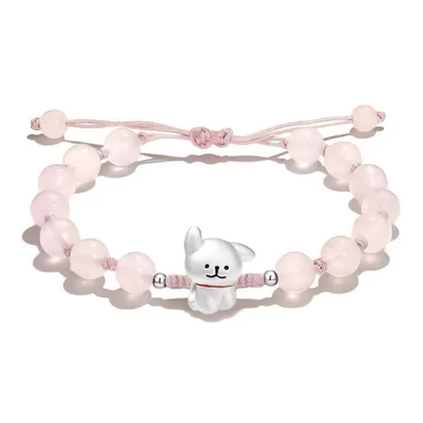 New trendy line puppy bracelet, sweet woven couple's niche wristband, Valentine's Day 520 cartoon gift