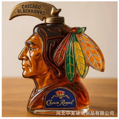 新製品人頭型ガラスワインボトル独立したステーションの売れ筋製品ウイスキーボトルワインセット工場直送