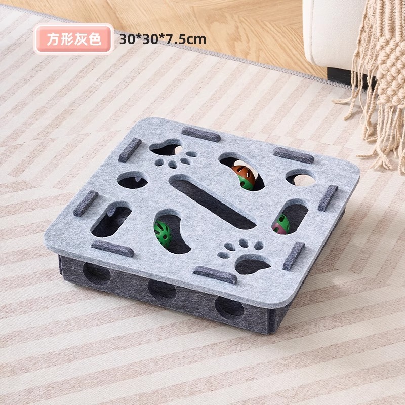 猫玩具自嗨解闷神器小猫宠物猫咪益智迷宫掏洞毛毡盒逗猫宠物用品|undefined