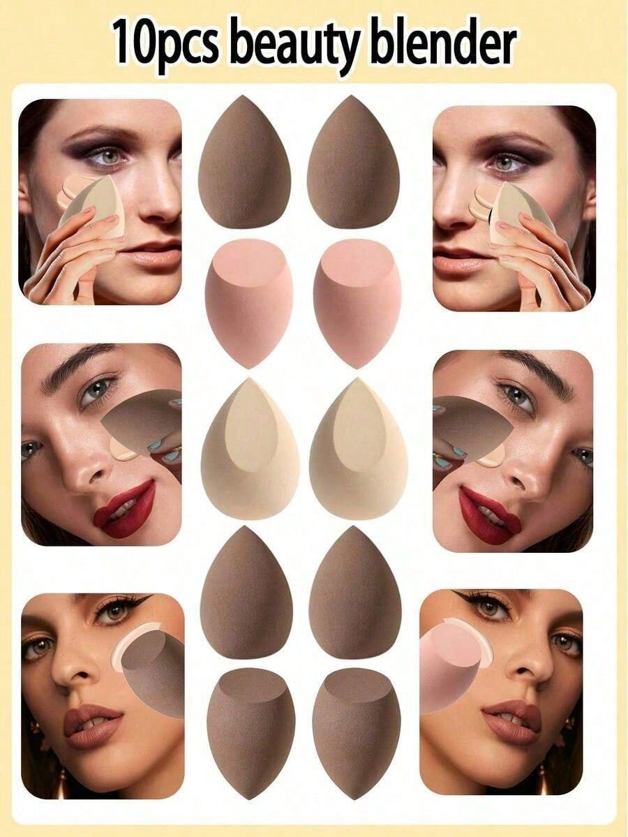 Esponja de Maquillaje en Forma de Gota Grande, Material Hidrofílico Sin Látex, Uso Seco y Húmedo, para Maquillaje image 46