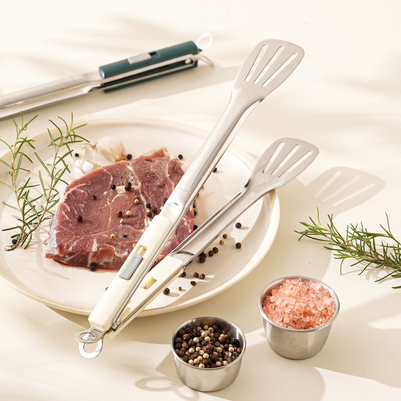 304滑扣食物夹创意牛排夹烤肉夹多功能烤鱼夹滑扣加厚料理分餐夹|undefined