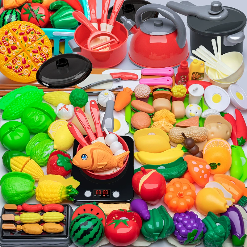 Трансграничная детская большая имитационная кухонная утварь мальчики и девочки приготовление пищи индукционная плита скороварка приготовление пищи игровой домик игрушки