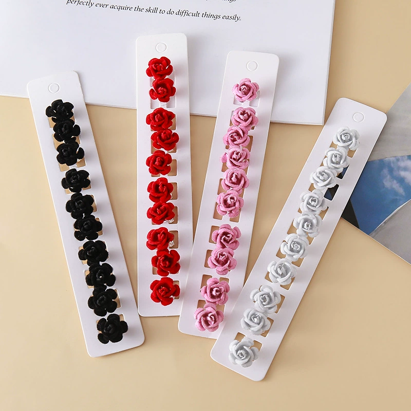 10 упаковок заколок для волос с жемчужными бобами для детей, новые милые плетеные универсальные аксессуары для волос с цветами, модные заколки для волос