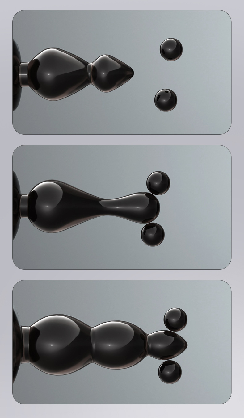 Prostate Massager Anal Plug with Pull Beads and Suction Cup, Black TPE Training Device — detail image 4