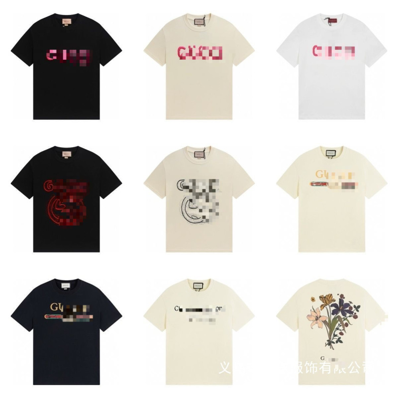 2026 New Summer Trendy Brand New Pure Cotton Round Neck Short-Sleeved T-Shirt with Cartoon Letter Print, Casual, Loose and Versatile