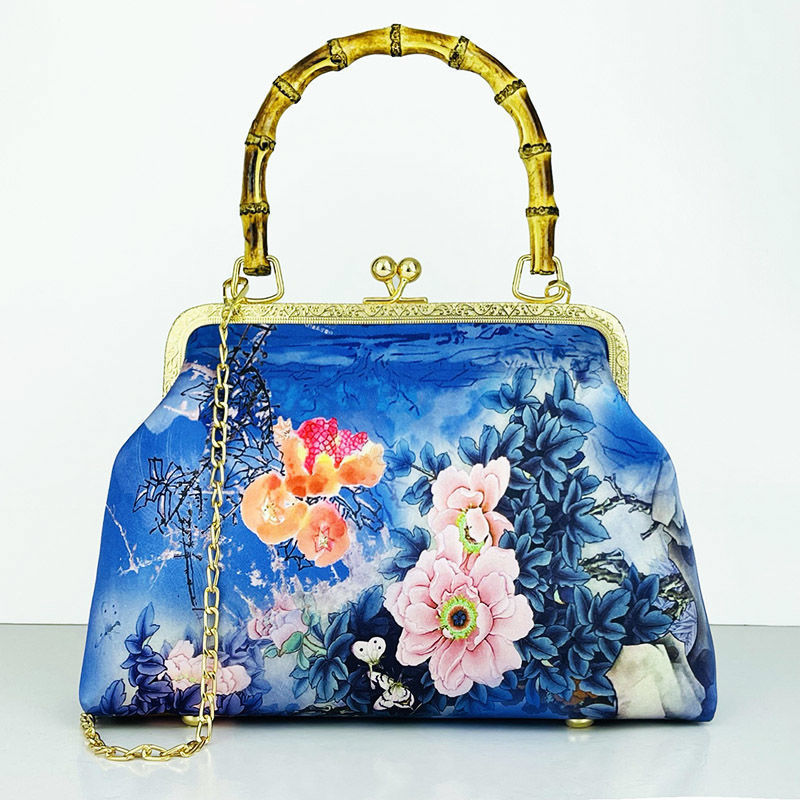 Cheongsam bag Handbag Handbag Crossbody bag Fashion temperament Antique mouth gold bag Cheongsam bag Bamboo joint_voghion.com