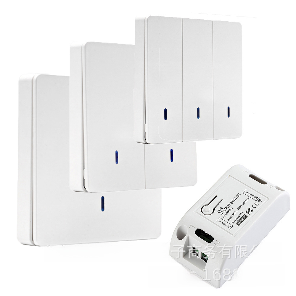Smart Wireless On/Off Panel Light Solution Wire-Free 220V Wireless Smart Remote Control Switch Hotel Set