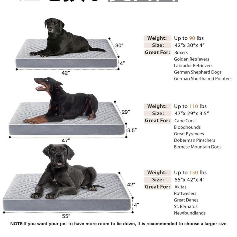 Compresión transfronteriza esponja mascota camas impermeables super grandes cama de perros desmontable cubierta cama de sofá para perros grandes personalizados