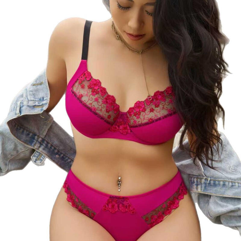 Manufacturer Wholesale French-Style Bra, Sexy Lace Summer Thin Bra, Large Bust Minimizing Lingerie, Thin Style for Plus-Size Women