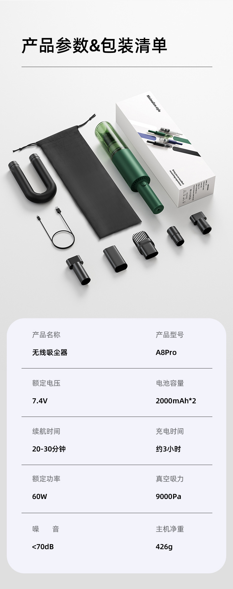 [Customized] Cross-Border Car Vacuum Cleaner, Wireless Handheld Portable Small Car Vacuum Cleaner with Super Powerful Suction Power