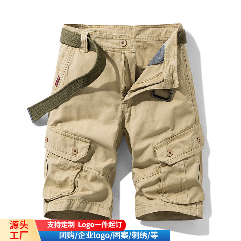 Men's New Summer Fashion Retro Accessible Luxury Multi-Flap Pocket Pants Cargo Shorts Cross-Border Exclusive Amazon 95554