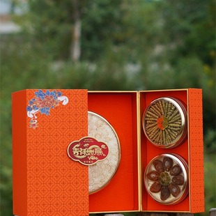 Double-open auspicious five-spell gift box bird's nest cordyceps dendrobium American ginseng red ginseng eight-spell box expensive multi-spell