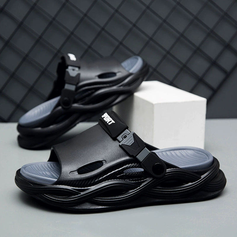 Сандалии мужские летние, новая двойная обувь для вождения, спортивные шлепанцы на толстой подошве, уличные пляжные сандалии