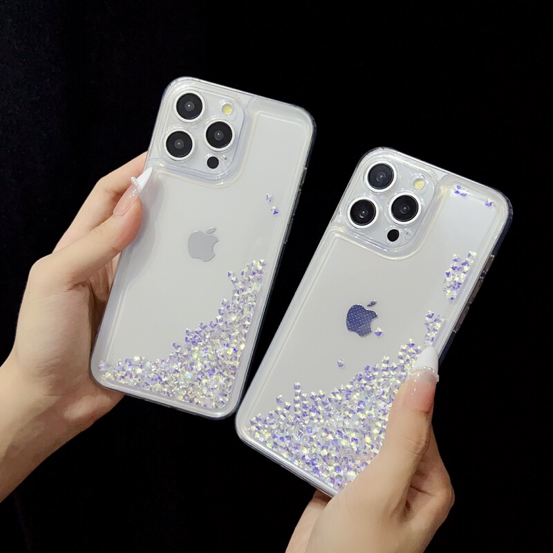 Advanced purple diamond quicksand for iphone16PROMAX phone case 11 Apple 14 new 12ins15 bright 13